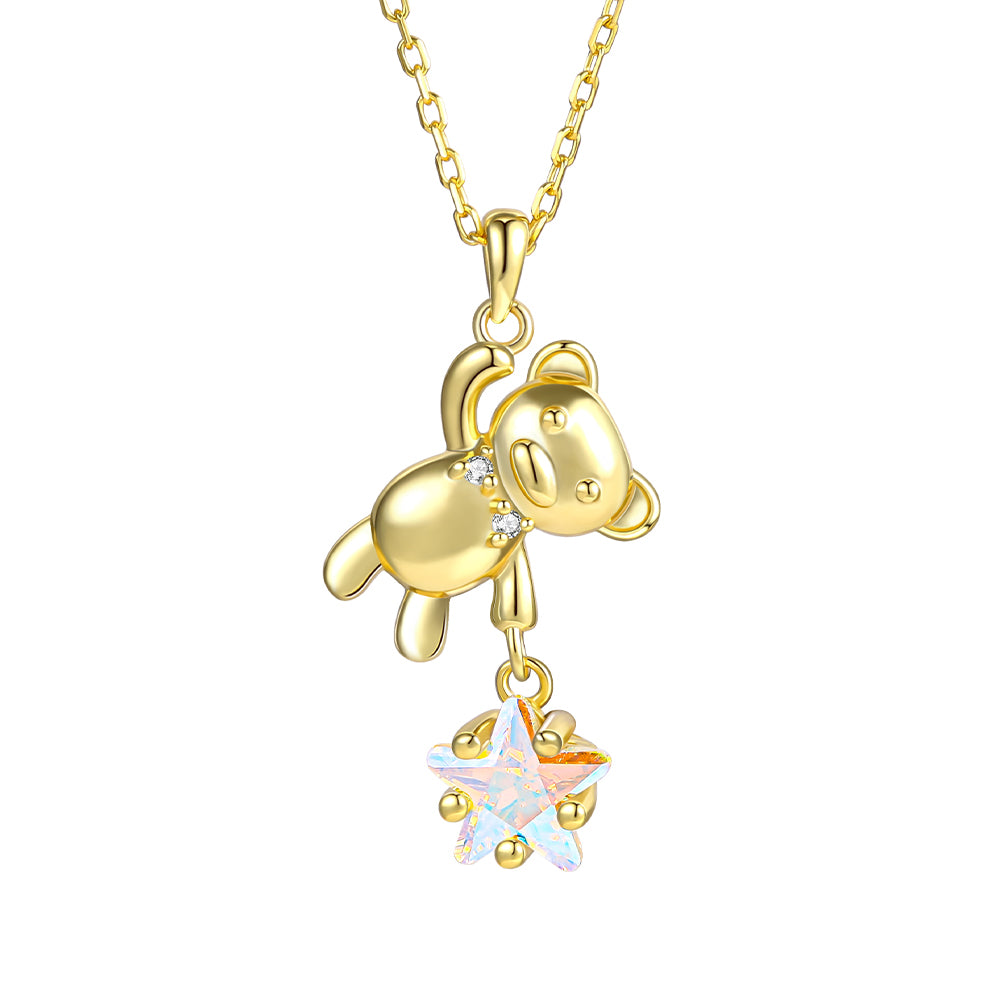 Arany tónusú Emporia Ötvözetű Nyaklánc Fehér Emporia® Kristállyal