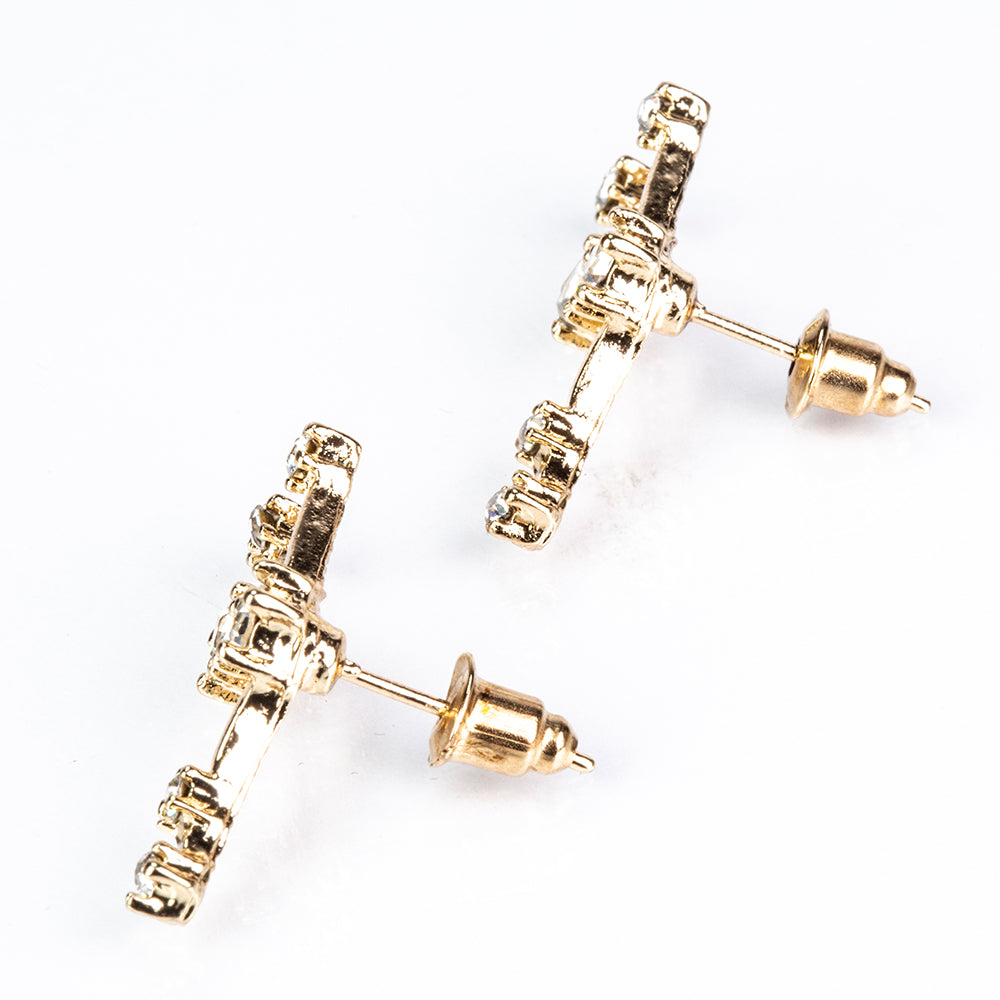 Bika Arany tónusú Emporia Ötvözetű Fülbevaló Fehér Emporia® Kristállyal