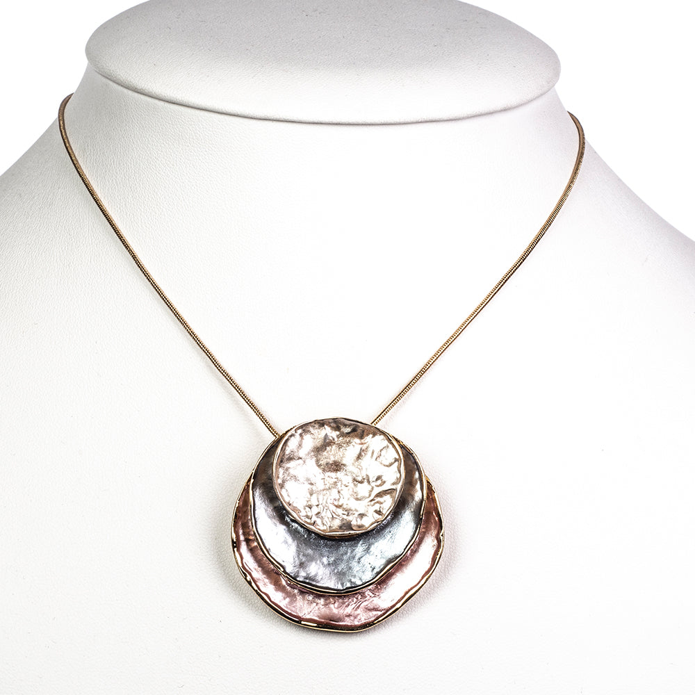 Arany tónusú Emporia Ötvözetű Szett Tűzzománccal ( Nyaklánc+Fülbevaló+Medál )