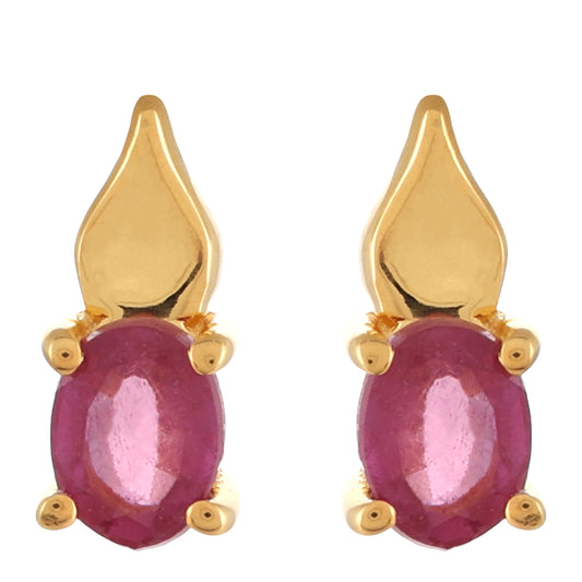 Arannyal Bevont Ezüst Fülbevaló Thai Rubinnal