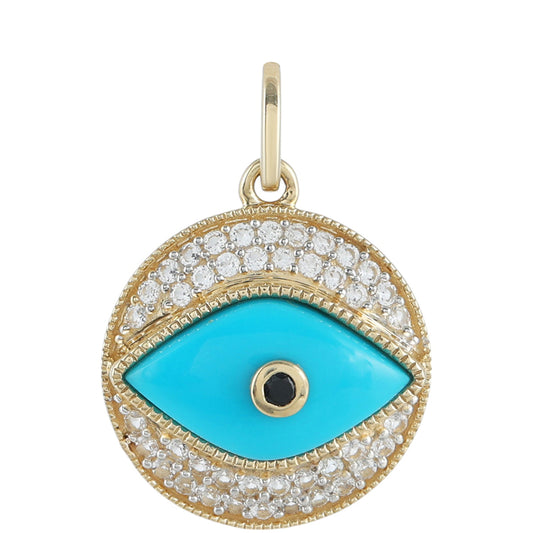 9 Karátos Arany Medál Csipkerózsika Türkizzel és Fekete Spinellel