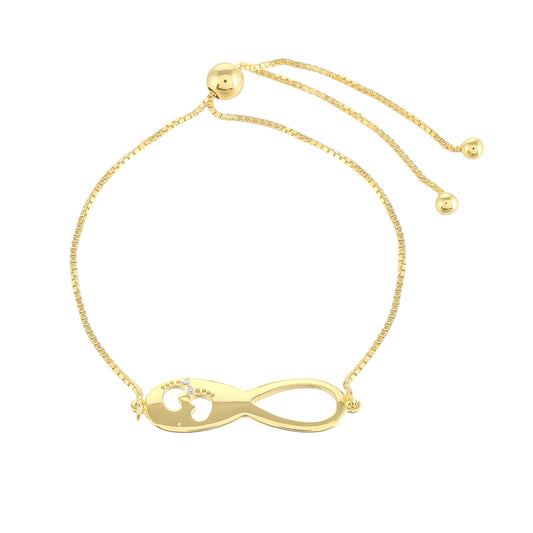 Arannyal Bevont Ezüst Karkötő Fehér Gyémánttal