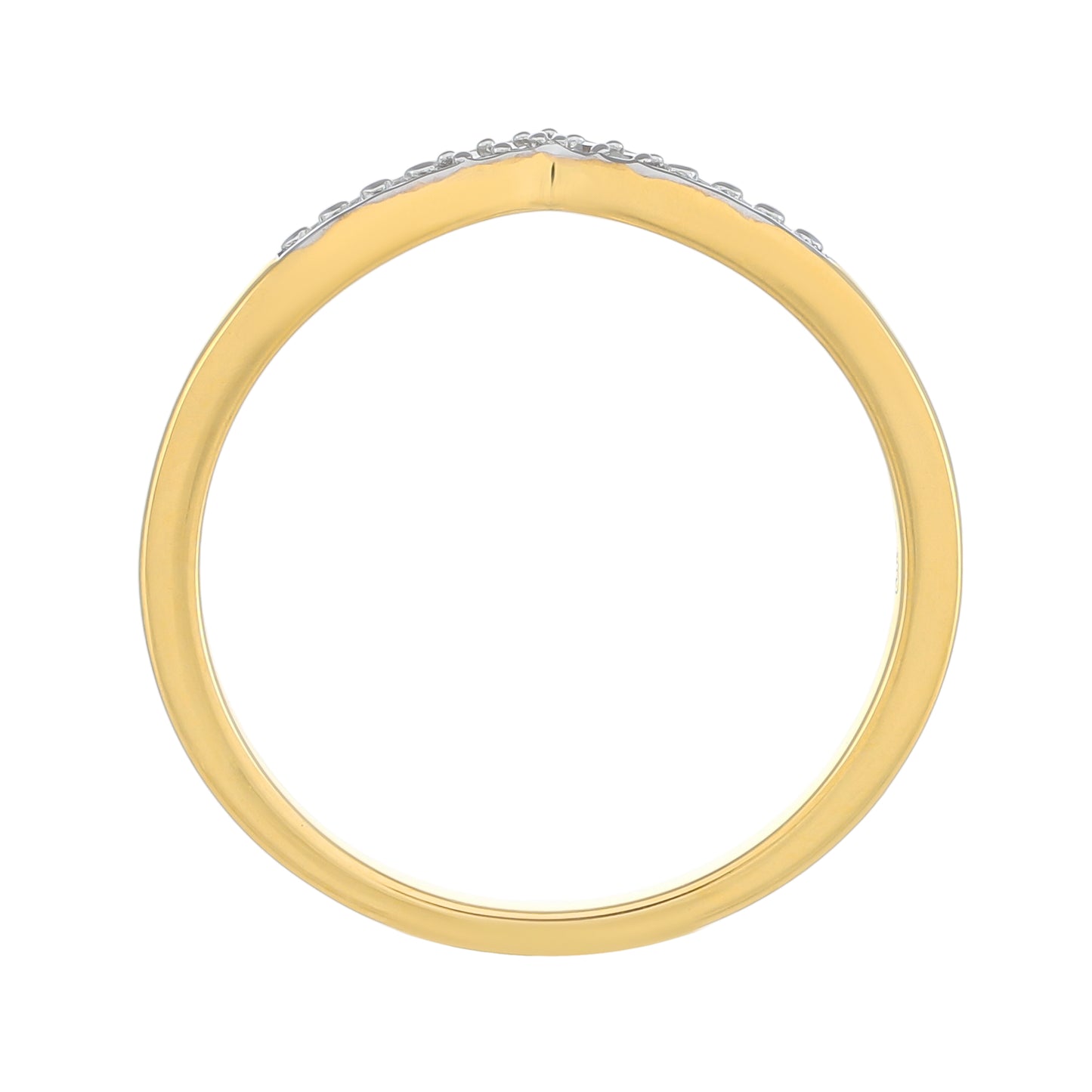 Arannyal Bevont Ezüst Gyűrű Fehér Gyémánttal