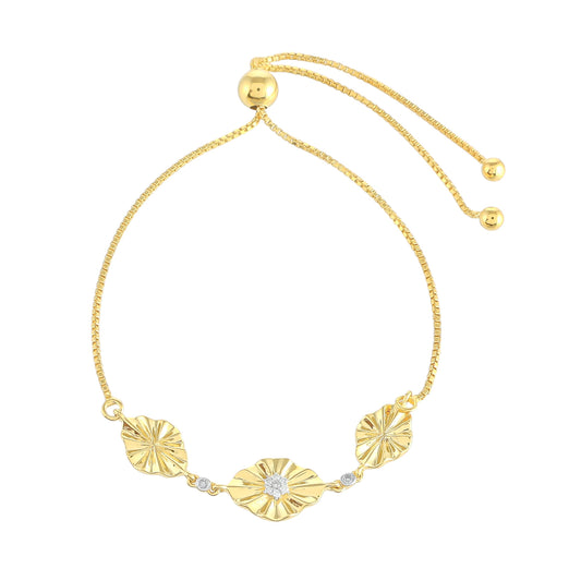 Arannyal Bevont Ezüst Karkötő Fehér Gyémánttal