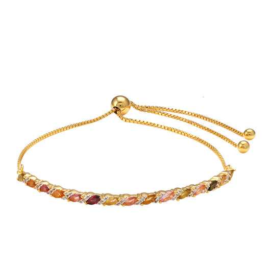 Arannyal Bevont Ezüst Karkötő Pelmadulla-i Szivárvány Turmalinnal és Fehér Topázzal