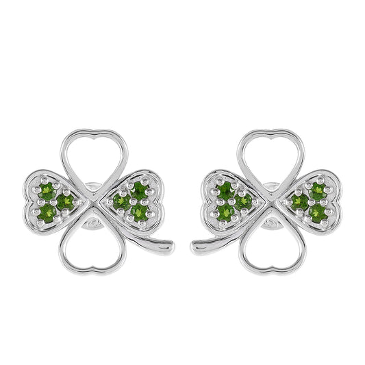 Ezüst Fülbevaló Króm Diopsziddal