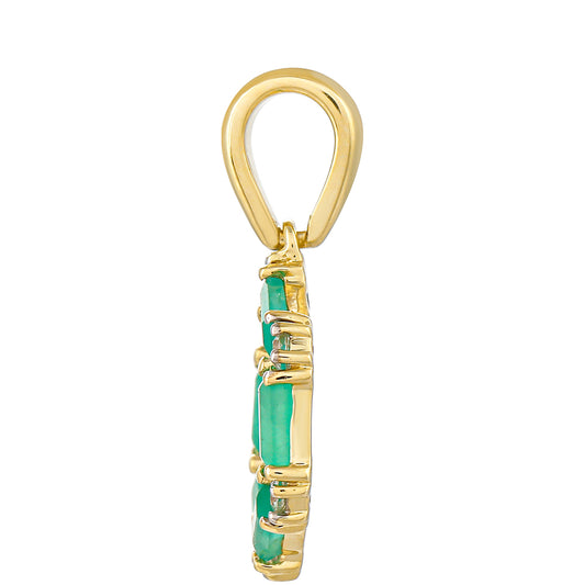 9 Karátos Arany Medál Brazil Smaragddal és Természetes Cirkónnal