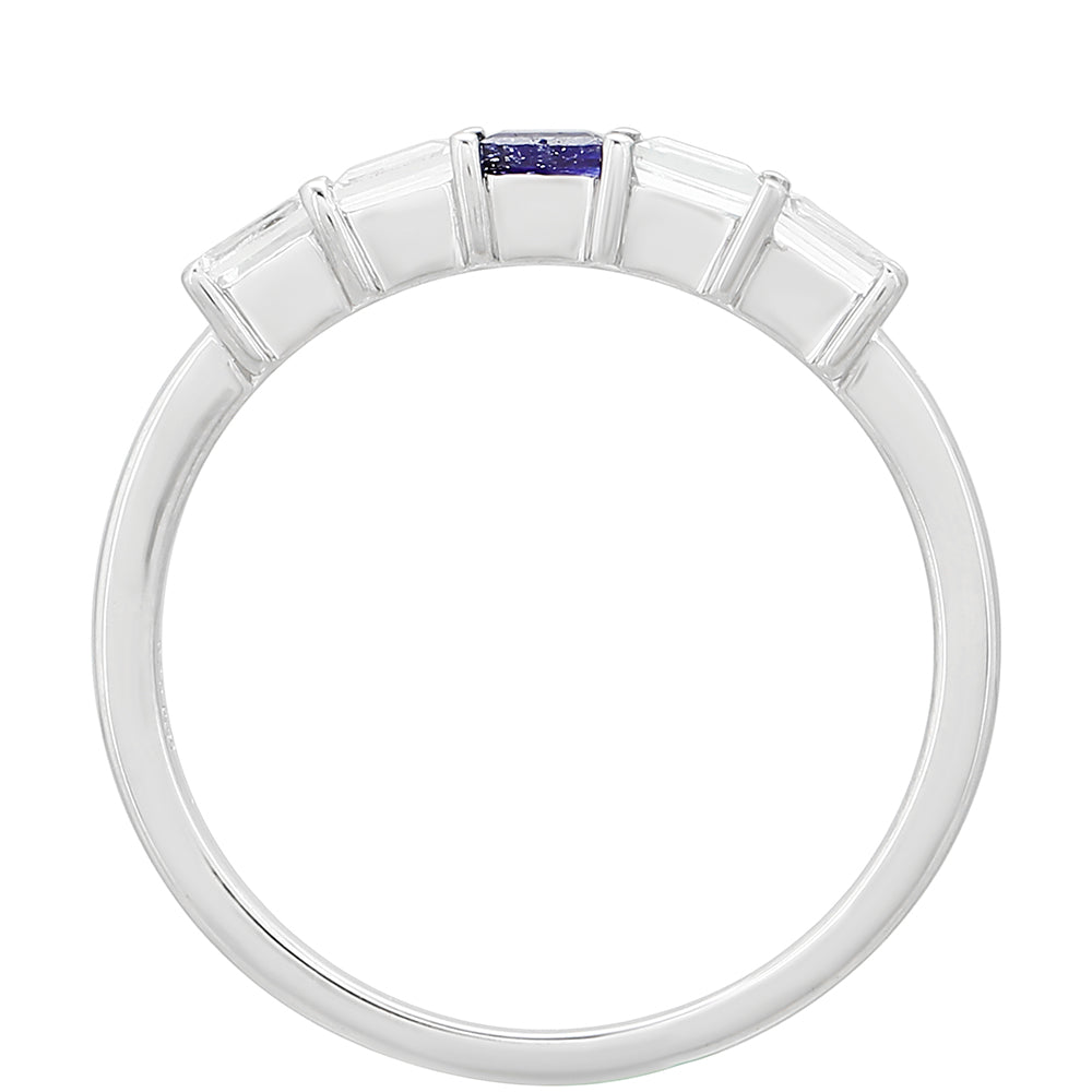 Ezüst Gyűrű Thai Zafírral és Fehér Topázzal