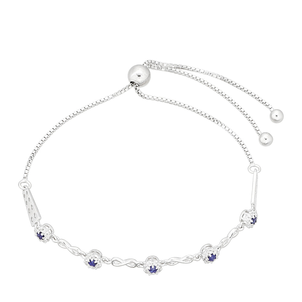 Ezüst Karkötő Thai Zafírral és Fehér Topázzal