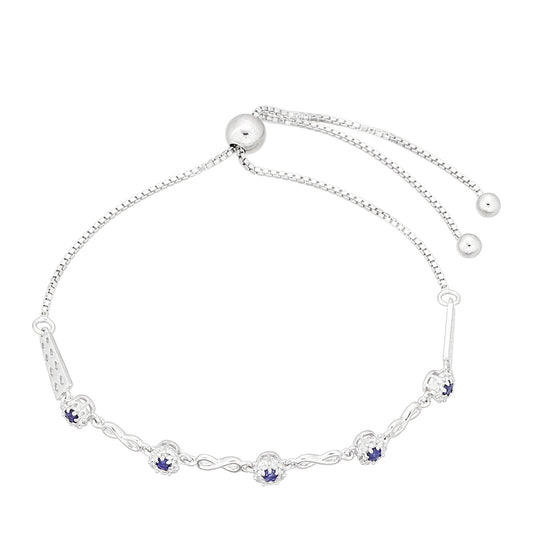 Ezüst Karkötő Thai Zafírral és Fehér Topázzal