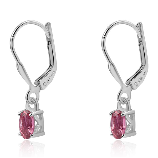 Ezüst Fülbevaló Cruzeroi Rubellittel