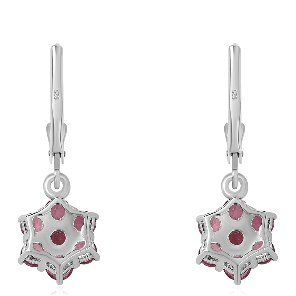Ezüst Fülbevaló Cruzeroi Rubellittel