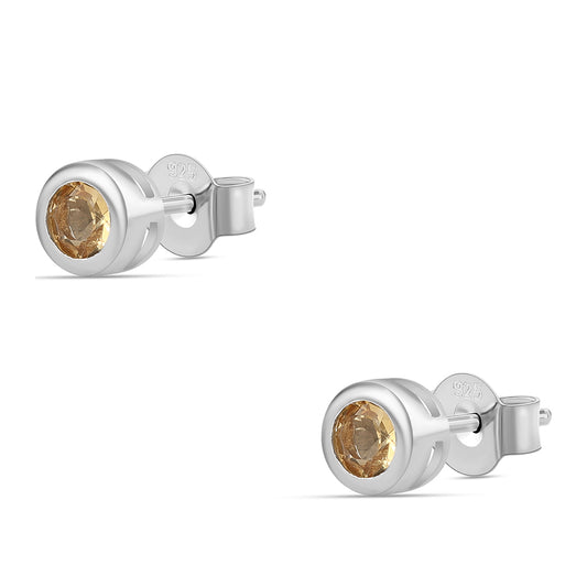 Ezüst Fülbevaló Citrinnel