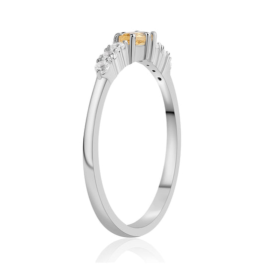 Ezüst Gyűrű Citrinnel és Fehér Topázzal