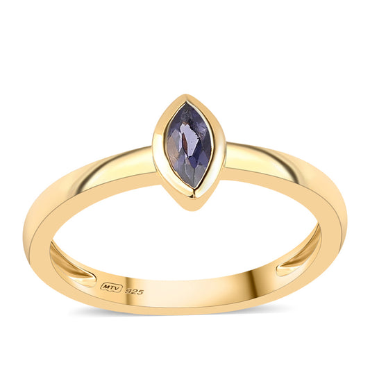 Arannyal Bevont Ezüst Gyűrű Iolittal