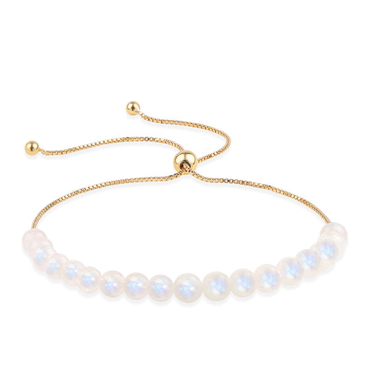 Arannyal Bevont Ezüst Karkötő Szivárvány Holdkővel