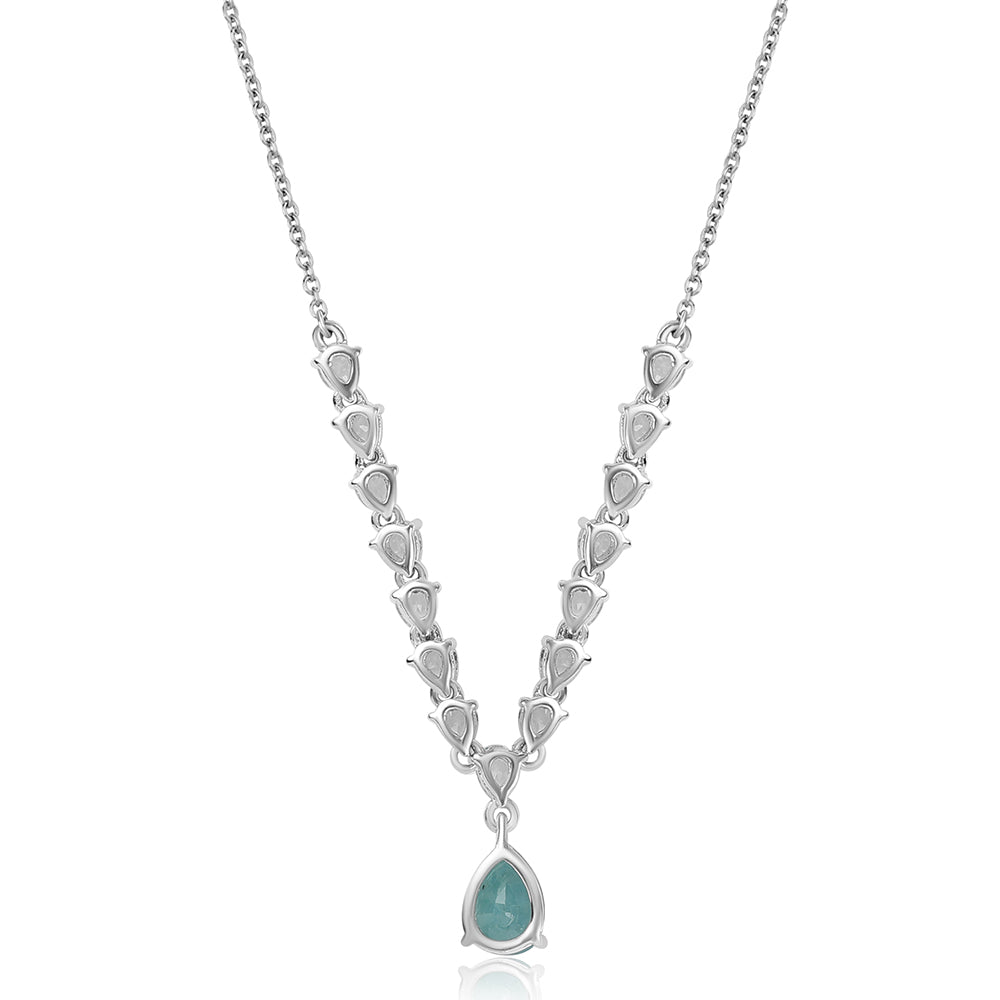 Ezüst Nyaklánc Grandidierittel és Fehér Topázzal