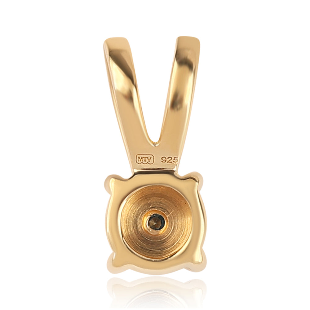 Arannyal Bevont Ezüst Medál Kék Gyémánttal