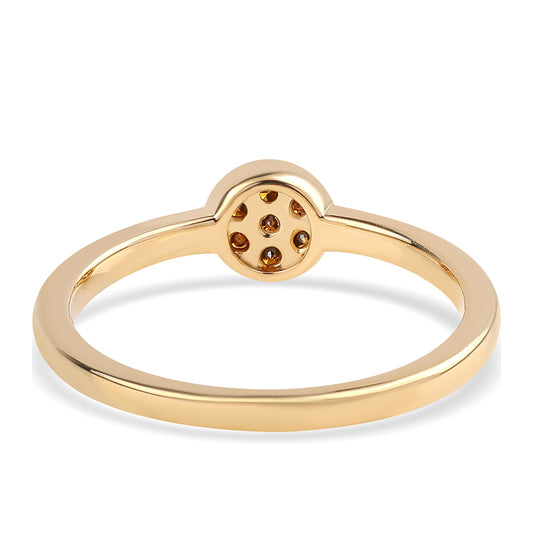 Arannyal Bevont Ezüst Gyűrű Vörös Gyémánttal