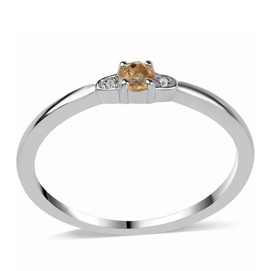 Ezüst Gyűrű "AA" Osztályú Brazíliai Citrinnel és Fehér Topázzal
