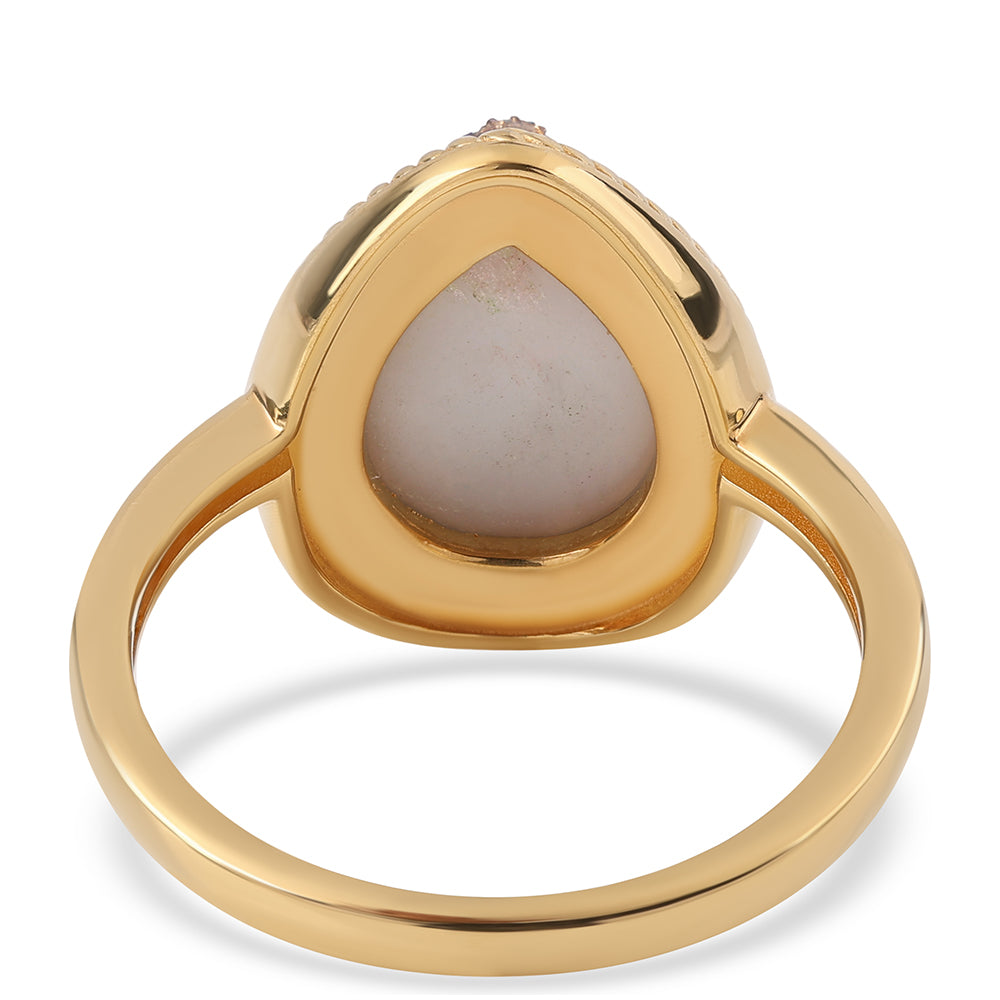 Arannyal Bevont Ezüst Gyűrű Lila Drusy-val