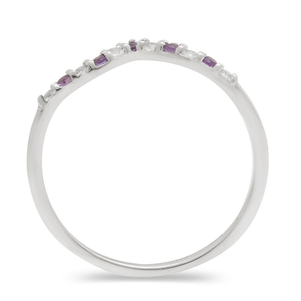 Ezüst Gyűrű Brazil Ametiszttel és Fehér Topázzal