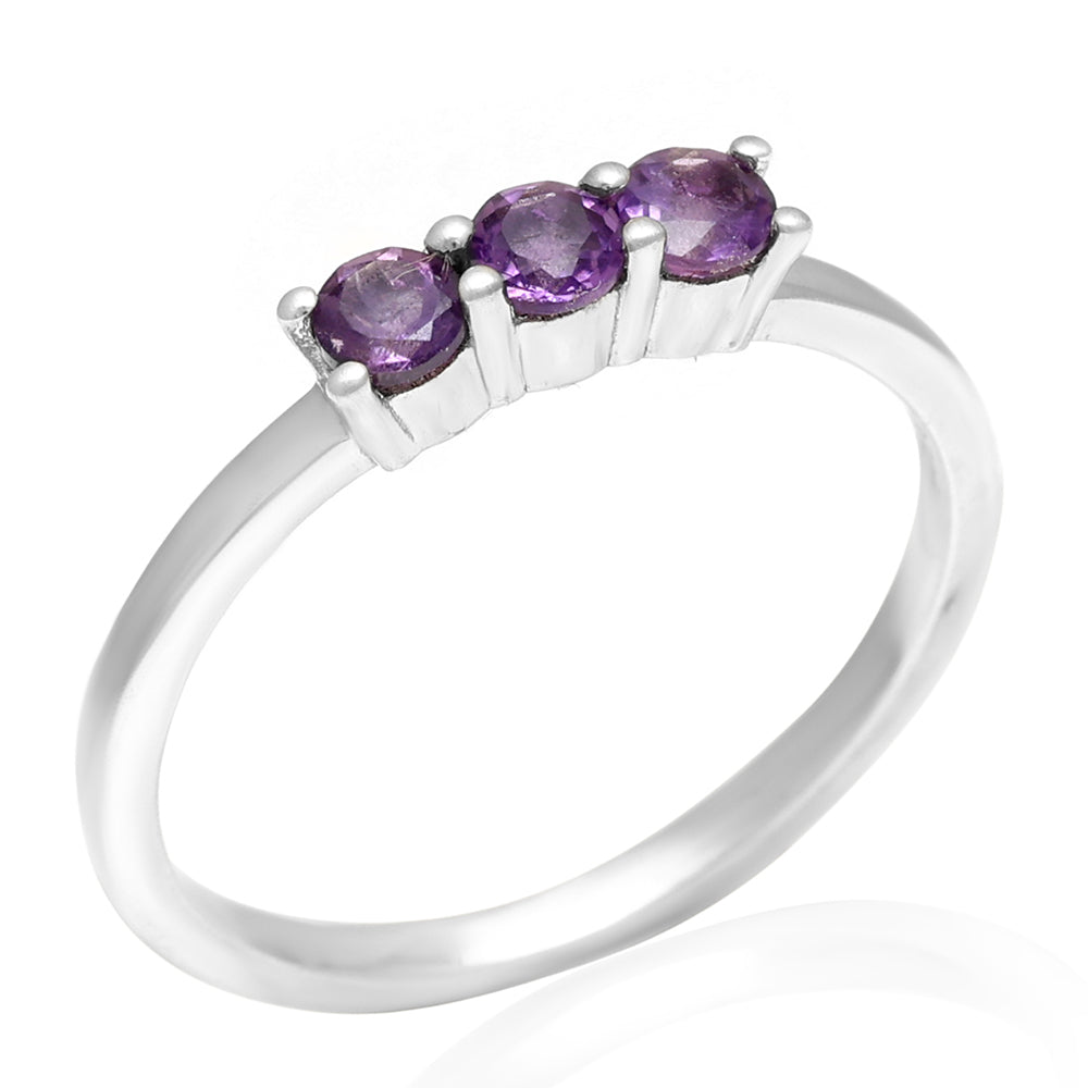 Ezüst Gyűrű Brazil Ametiszttel