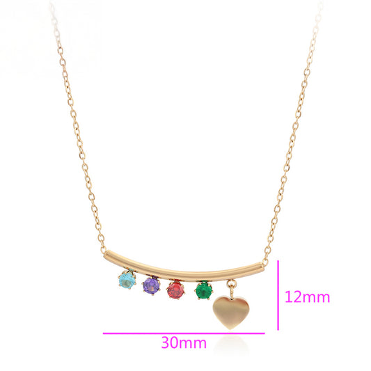 Arany tónusú Emporia Ötvözetű Nyaklánc Vörös Emporia® Kristállyal és Zöld Emporia® Kristállyal