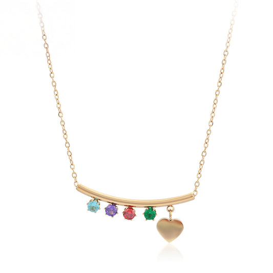 Arany tónusú Emporia Ötvözetű Nyaklánc Vörös Emporia® Kristállyal és Zöld Emporia® Kristállyal