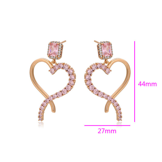 Arany tónusú Emporia Ötvözetű Fülbevaló Rózsaszínű Emporia® Kristállyal