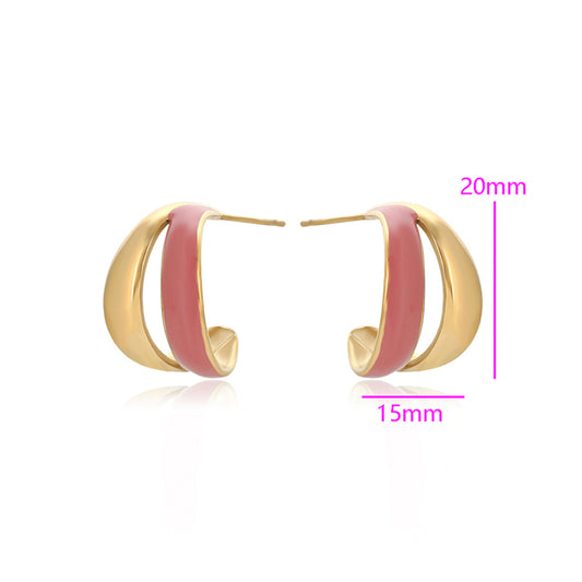 Arany tónusú Emporia Ötvözetű Fülbevaló Tűzzománccal