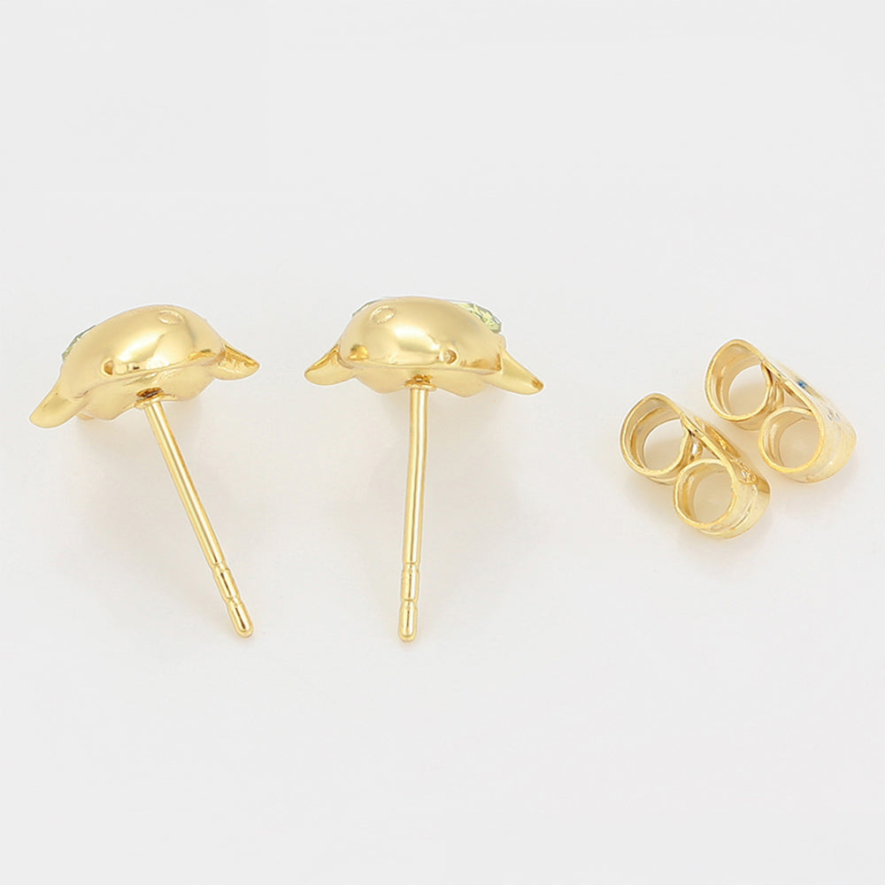 Arany tónusú Emporia Ötvözetű Fülbevaló Zöld Emporia® Kristállyal