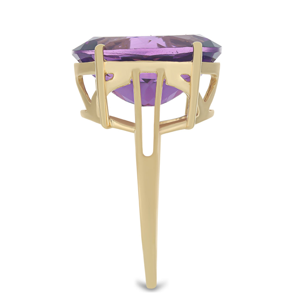 Arannyal Bevont Ezüst Gyűrű Marokkói Ametiszttel