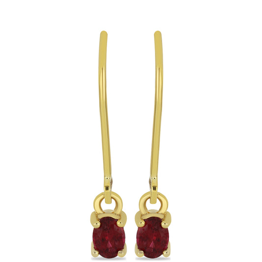 9 Karátos Arany Fülbevaló Vörös Spinellel