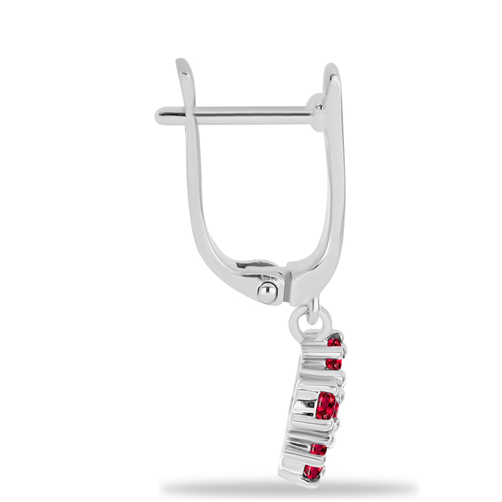 Ezüst Fülbevaló Cruzeroi Rubellittel