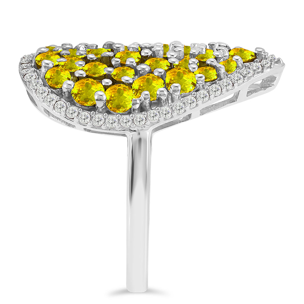 Ezüst Gyűrű Ural Citrinnel és Fehér Topázzal