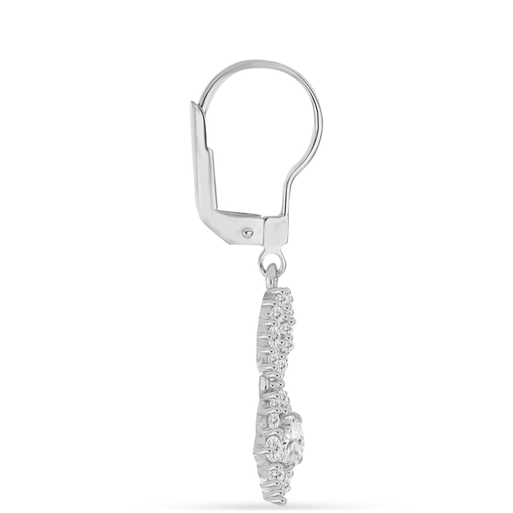 Ezüst Fülbevaló Kalgoorlie Petalittel és Fehér Topázzal