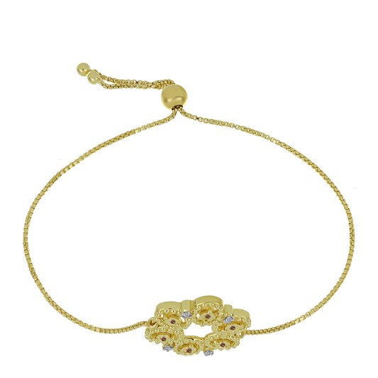 Arannyal Bevont Ezüst Karkötő Pezsgő Gyémánttal és Fehér Gyémánttal