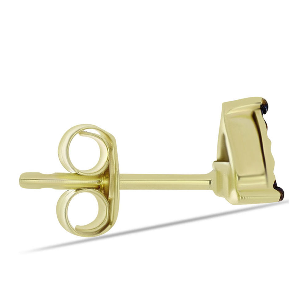 Arannyal Bevont Ezüst Fülbevaló Kék Gyémánttal