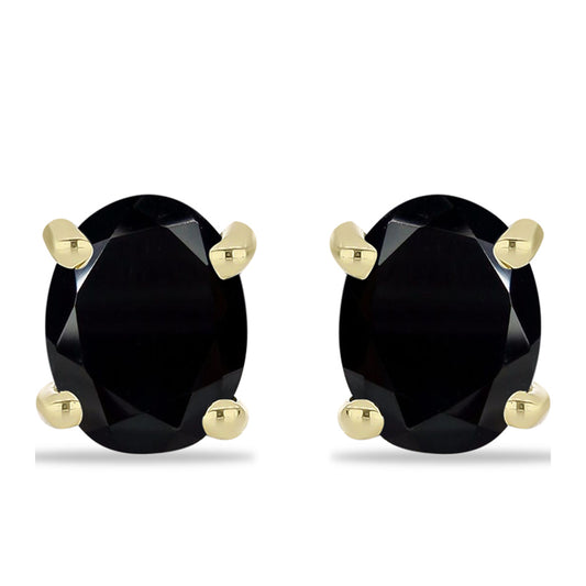 Arannyal Bevont Ezüst Fülbevaló Suwari Fekete Onixszal