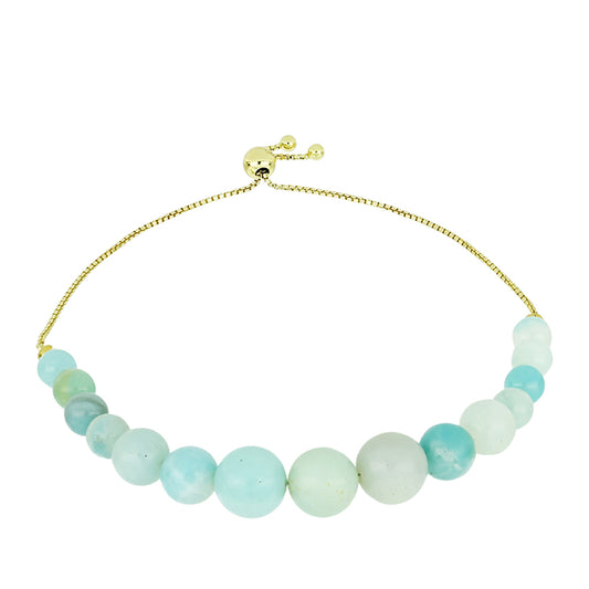 Arannyal Bevont Ezüst Karkötő Amazonittal