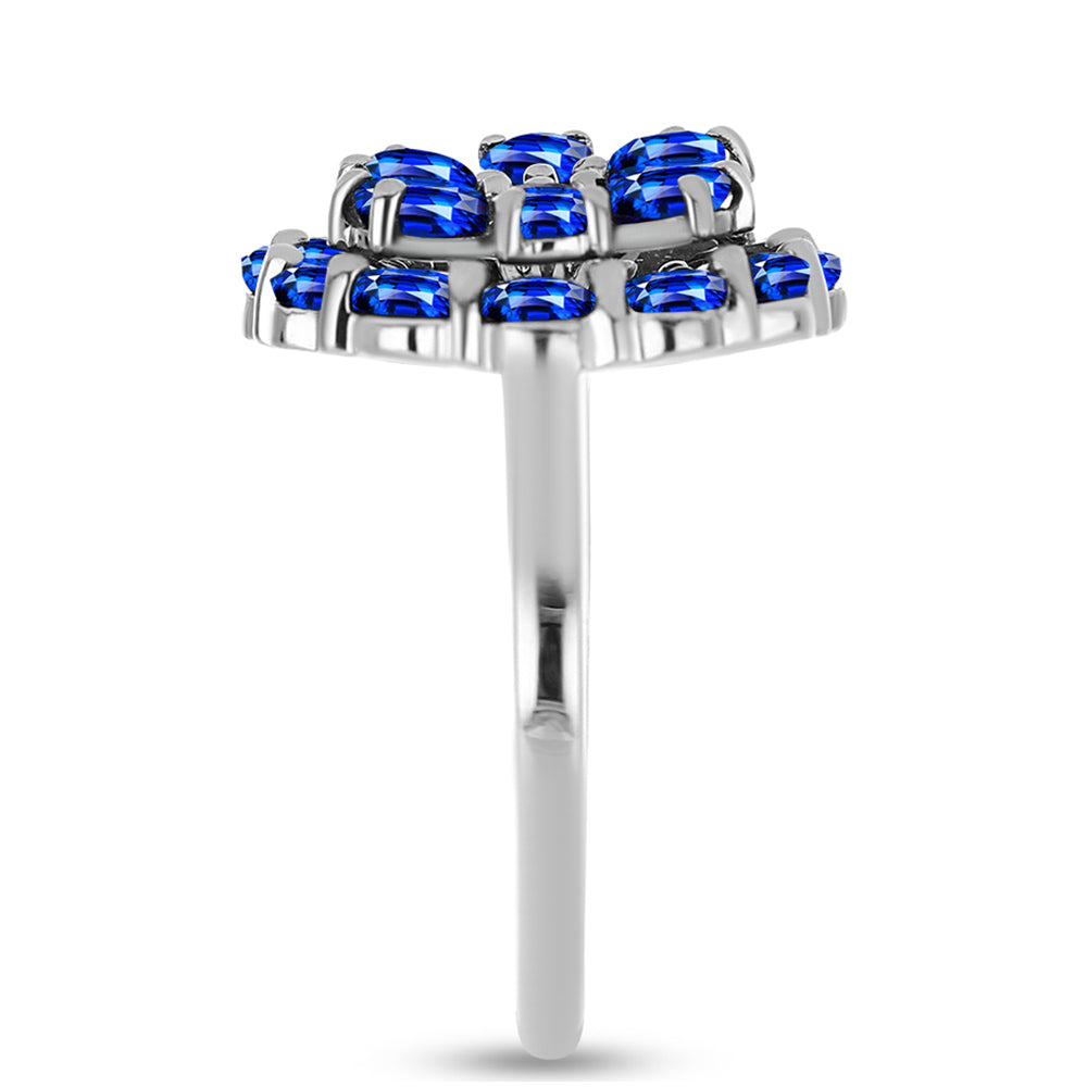 Ezüst Gyűrű Ausztrál Kék Zafírral és Fehér Topázzal