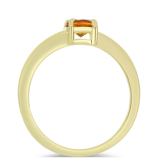 Arannyal Bevont Ezüst Gyűrű Madeirai Citrinnel