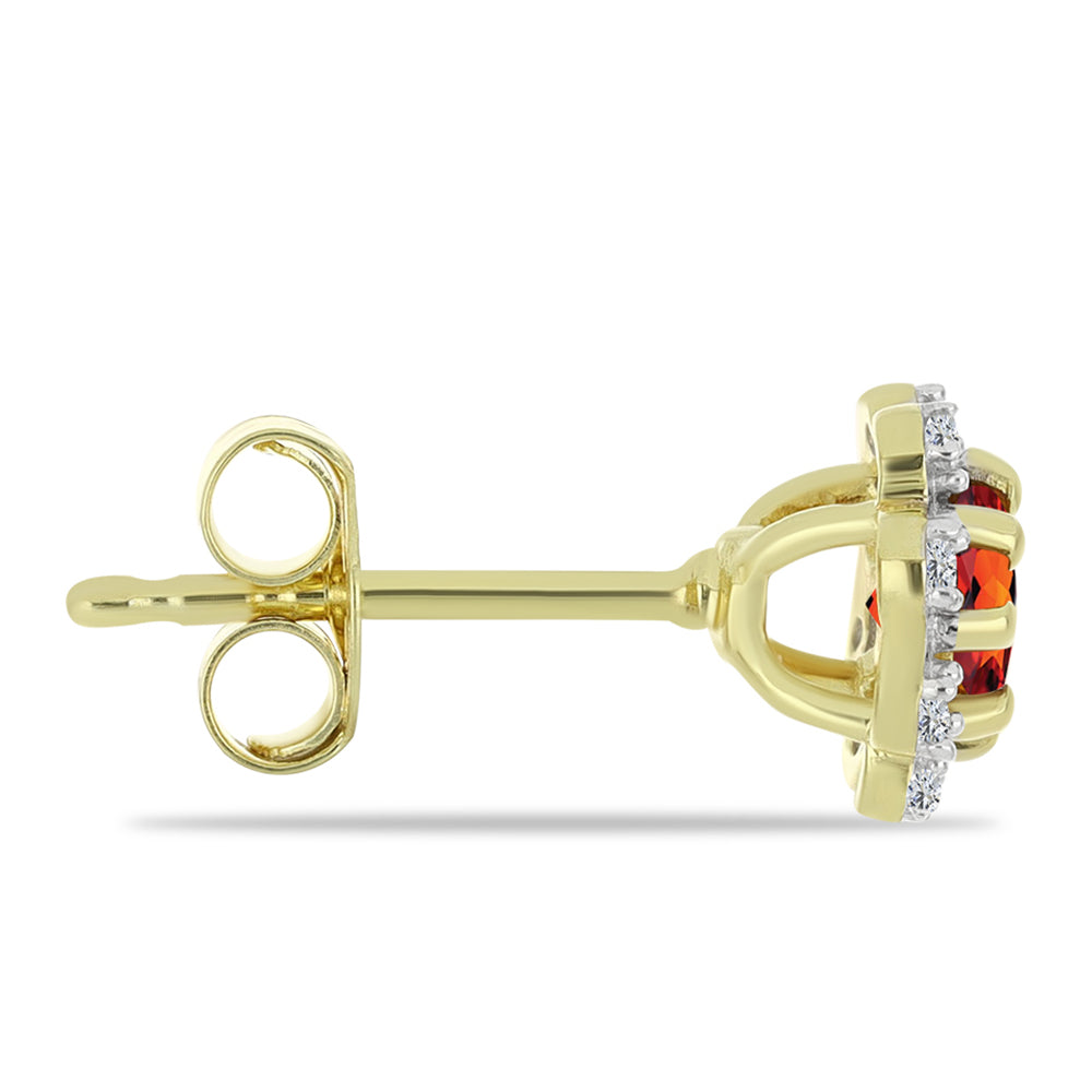 Arannyal Bevont Ezüst Fülbevaló Madeirai Citrinnel és Fehér Topázzal