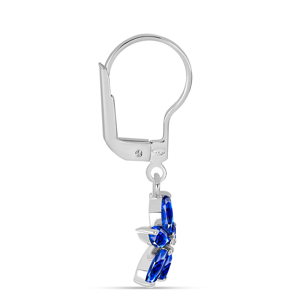 Ezüst Fülbevaló Ausztrál Kék Zafírral