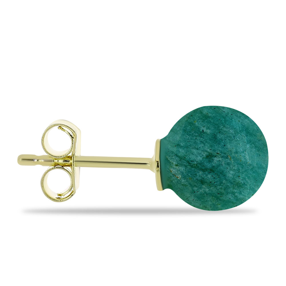 Arannyal Bevont Ezüst Fülbevaló Amazonittal