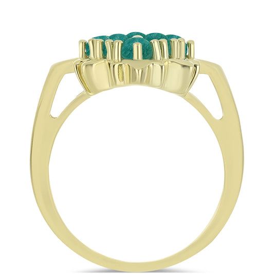 Arannyal Bevont Ezüst Gyűrű Amazonittal