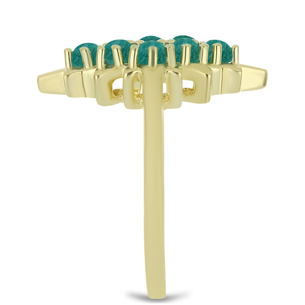 Arannyal Bevont Ezüst Gyűrű Amazonittal