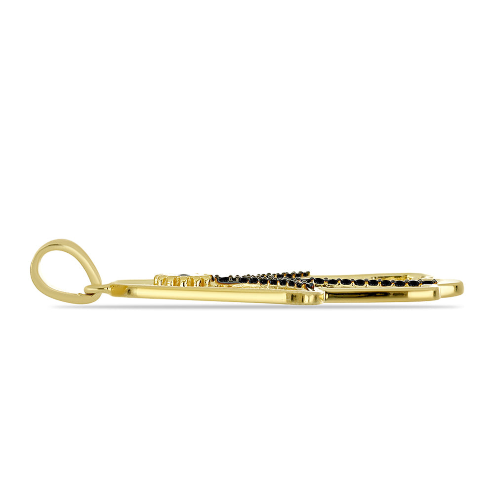 Arannyal Bevont Ezüst Medál Fekete Spinellel