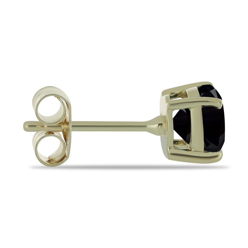 Arannyal Bevont Ezüst Fülbevaló Fekete Spinellel